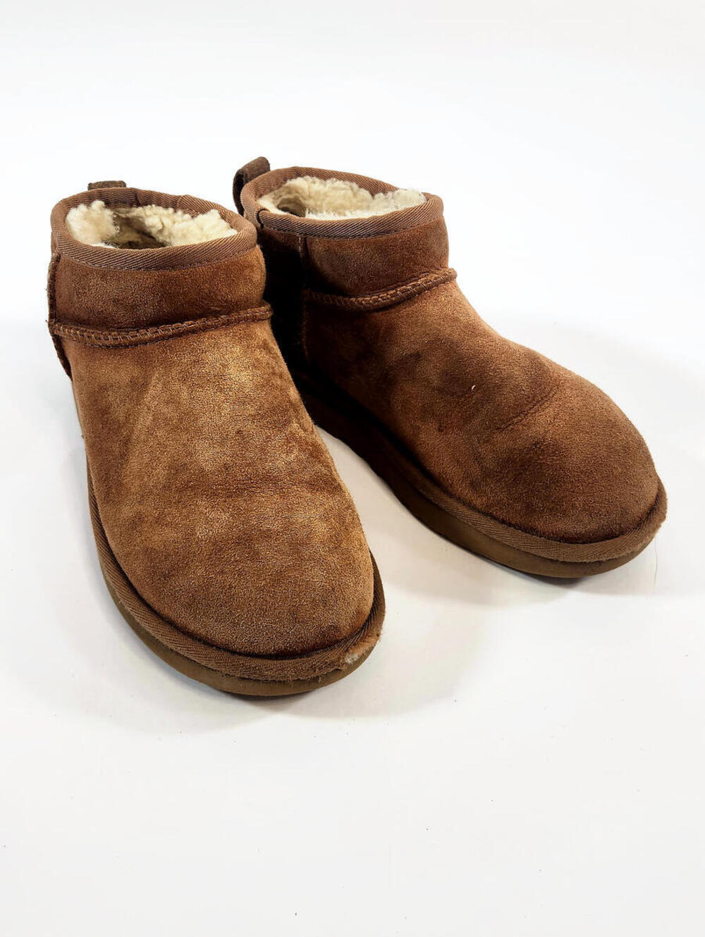 UGG Brown Suede Shearling Ankle Boots, Size 6